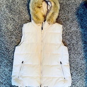 Gap Puffy Vest with Faux Fur Hood